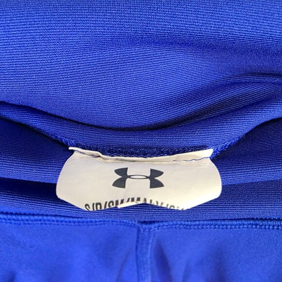 Womens Under Armour Capri Blue & Pink Leggings Activewear Polyester Stretch S - Picture 2 of 8